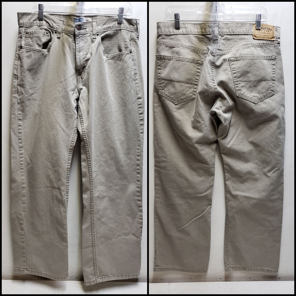 Levis Signature Straight Leg mens 34x30 light grey cotton jeans